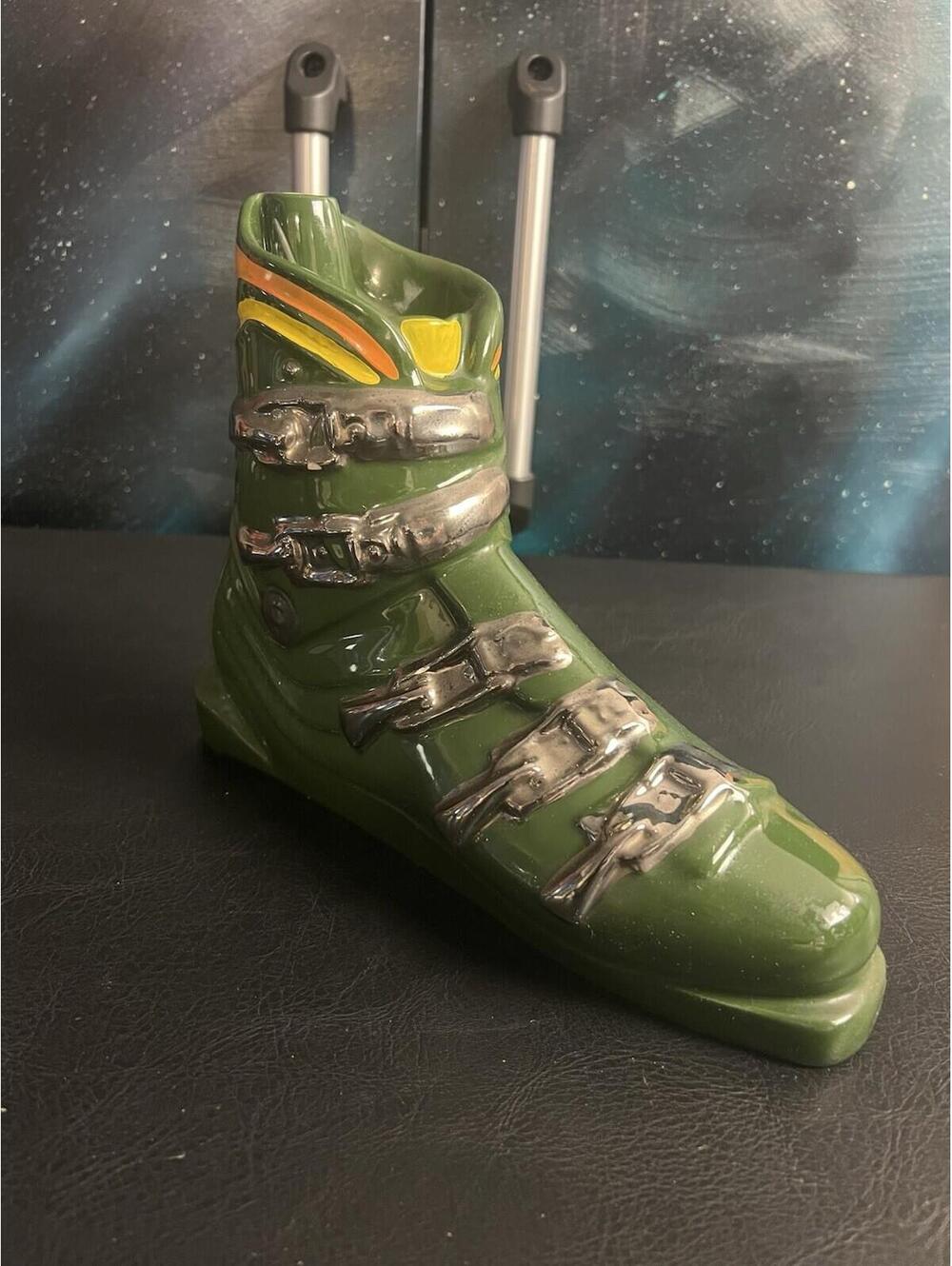 VTG Garnier Ski Boots Decanter Liquor Bottle Jug Empty 750mL French Brandy